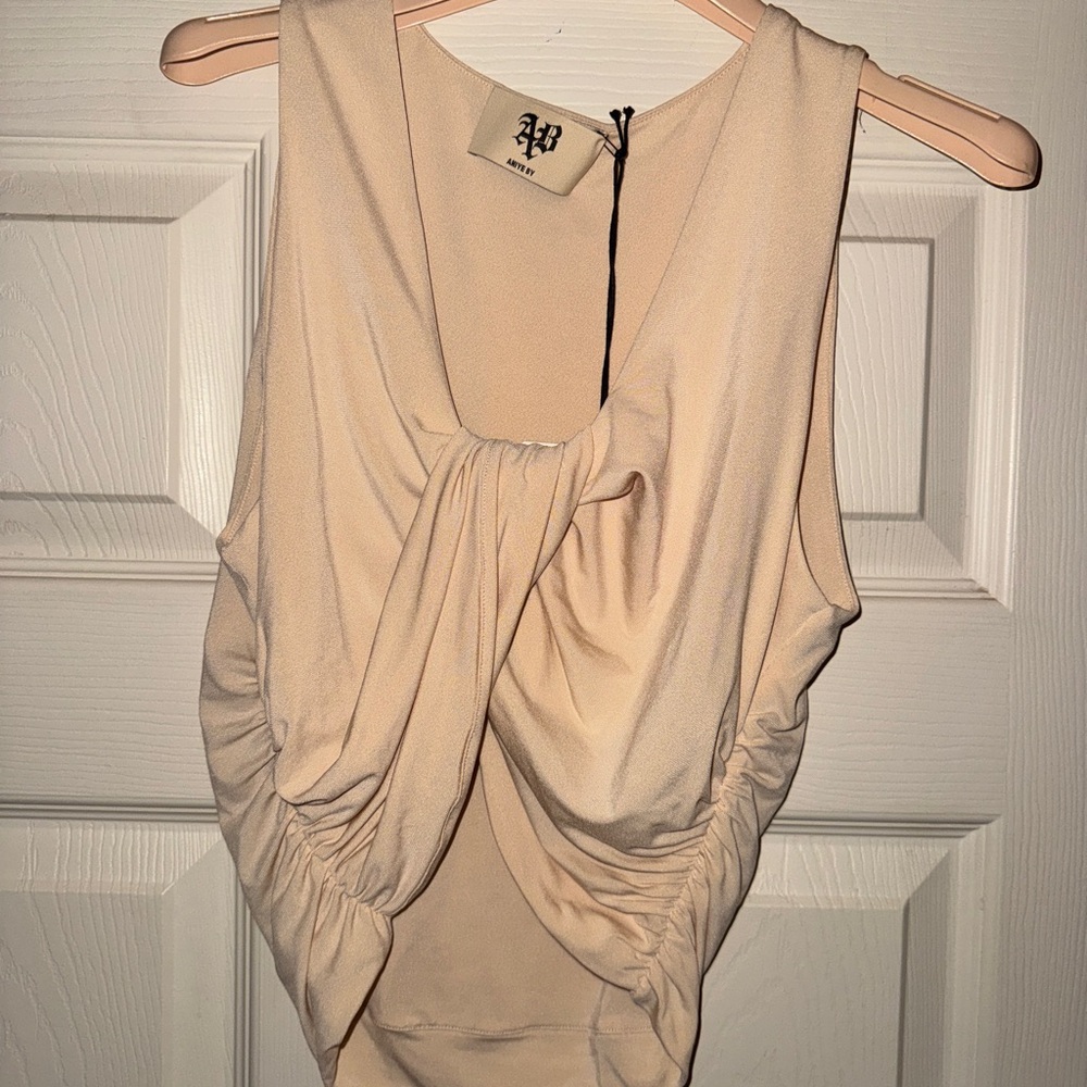 ANIYE BY TOP DEMI SIZE S Women's Cream Draped Top